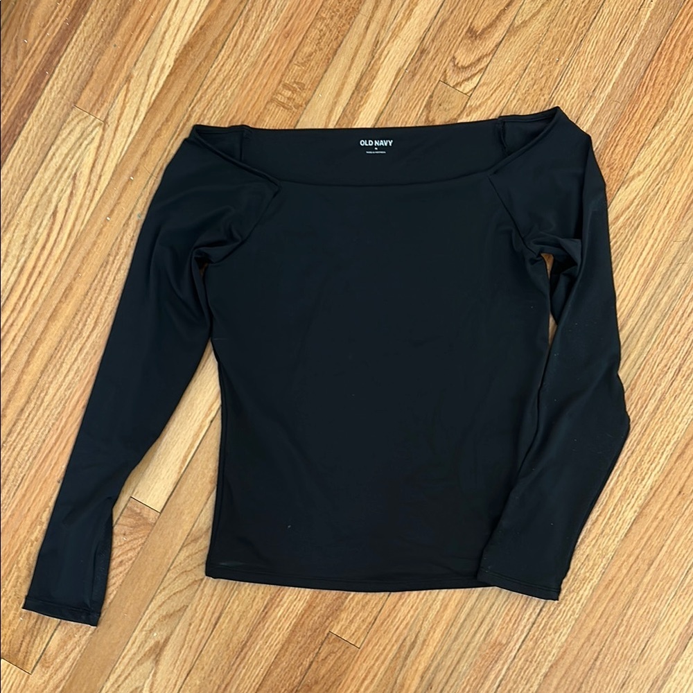 Old Navy Black Fitted Off The Shoulder